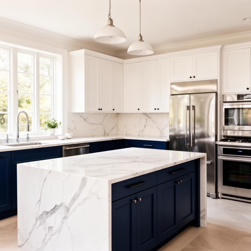 Sparkling marble kitchen after cleaning